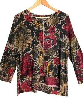 Habitat Clothing Cozy Rib Floral Everyday Crew Pullover Sweater #36369 Small